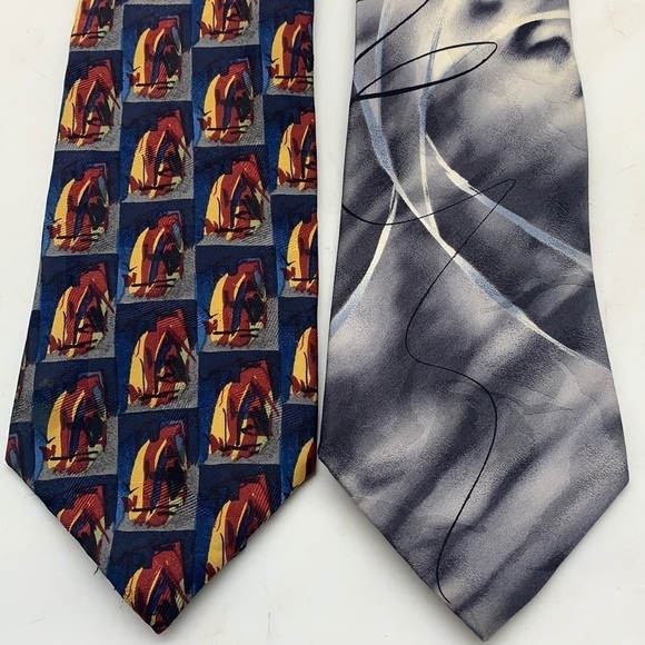 J. Garcia 100% Silk Lot of 2 Ties - Picture 1 of 8